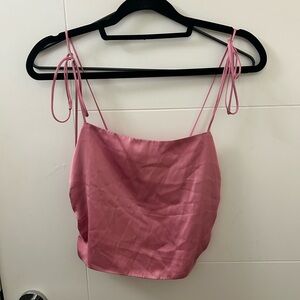 Urban Outfitters satin tie up crop top